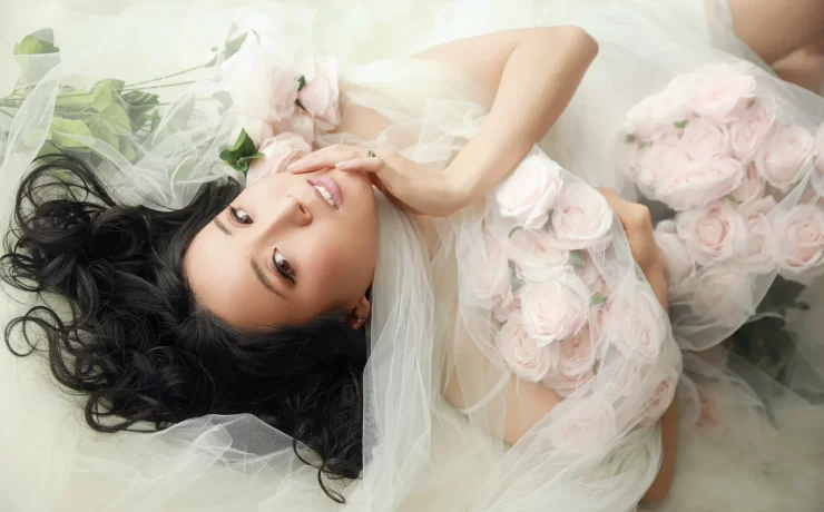 Sneak peek before your full boudoir reveal, relaxed boudoir portrait