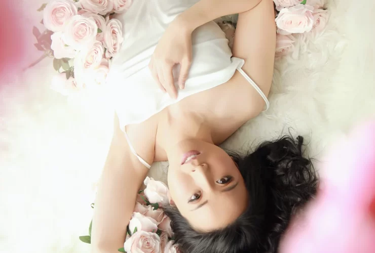 Inside Michelle's Melbourne boudoir photography studio, a soft, private setting designed for comfort during your session
